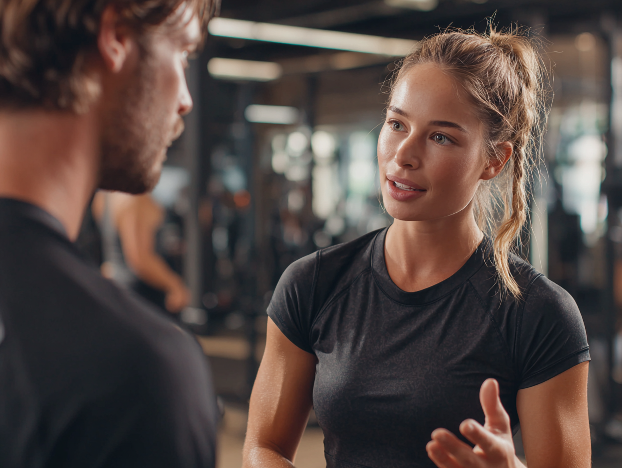 Тренер працює з клієнтом